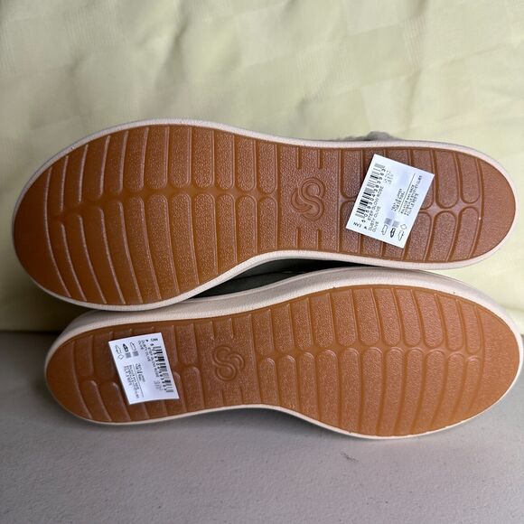 Cloudsteppers by Clarks Faux Fur Ankle Boots Step Glow Rose Dusty Olive 5M NWB - Picture 10 of 11